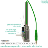 Reference Electrode Holder - membrane separation, 6 mm dia. electrodes