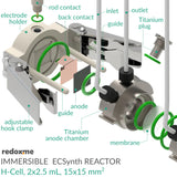 Immersible Electrosynthesis Reactor, H-Cell, 2x1.5 mL, 15x15 mm2