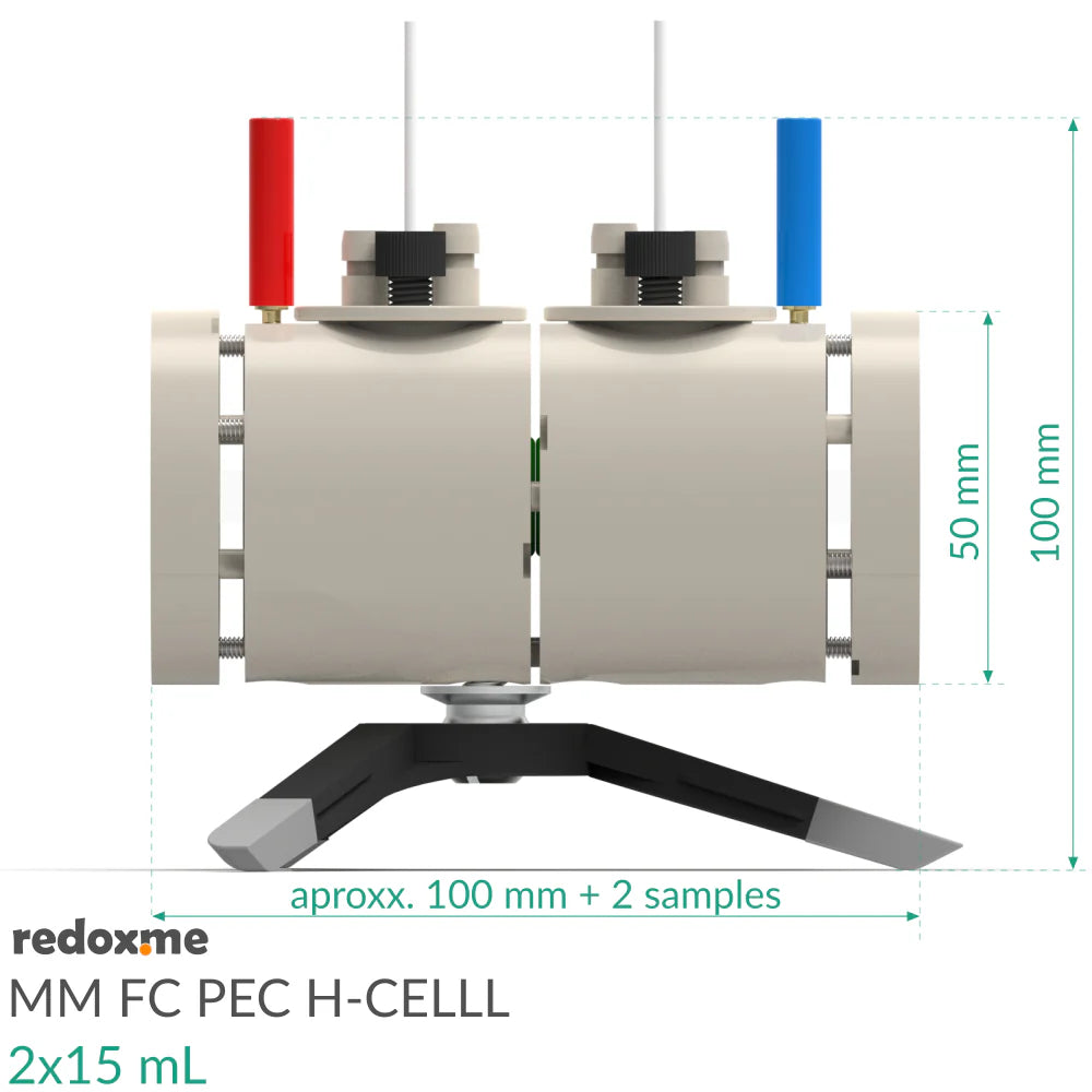 FC PEC H-Cell 2x15 mL- Front Contact Photo-Electrochemical H-Cell