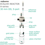 Electrosynthesis Reactor A-series, 30 mm OD, 5-port