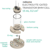 Electrolyte-Gated Transistor Bottom Mount Cell - 15 mL, 0.2 cm2