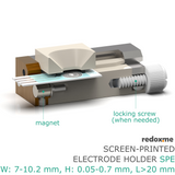 Screen-Printed Electrode Holder - SPE W: 7-10.2 mm, H: 0.05-0.7 mm, L>20 mm