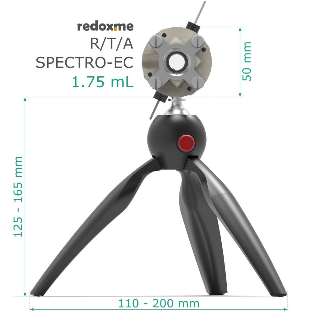 R/T/A Spectro-EC 1.75 mL - Reflection / Transmission / Absorption Spectro-Electrochemical Cell