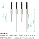 Punch Current Collector for Soft Metals - SS316L, 6 mm dia. mount