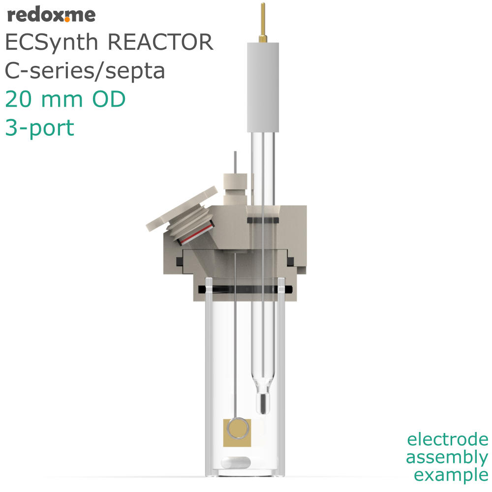 Electrosynthesis Reactor C-series/septa, 20 mm OD, 3-port