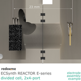 Electrosynthesis Reactor E-series, divided cell, 2x4-port