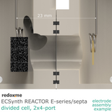 Electrosynthesis Reactor E-series/septa, divided cell, 2x4-port