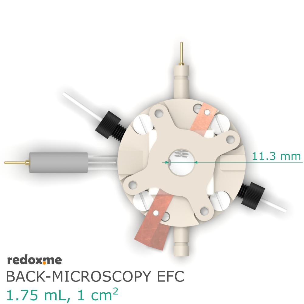 Back-microscopy EFC, 1.75 mL - Back-microscopy Electrochemical Flow Cell, volume: 1.75 mL