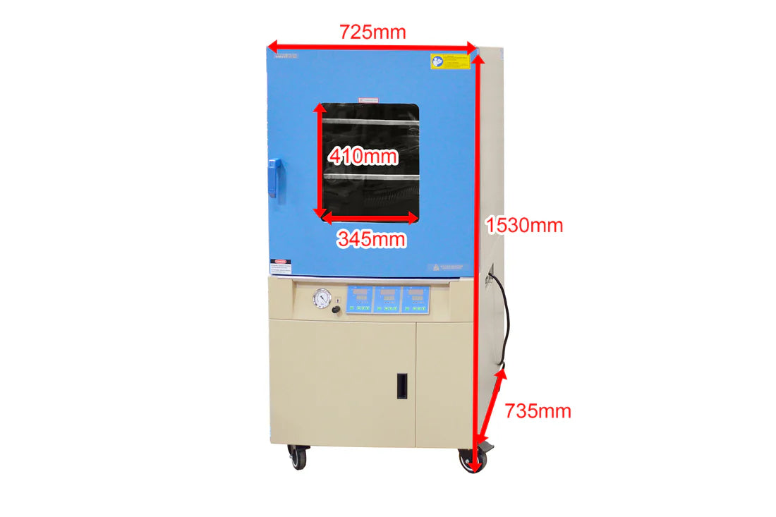 Forno a vuoto grande 200C con pompa a vuoto e riscaldamento a 3 zone, 22x25x24", 215 L - DZF6210