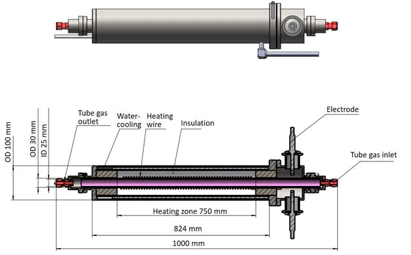 1100℃ Max. 100mm O.D Tube Furnace for High Magnetic Field - GSL-1200X-MH100