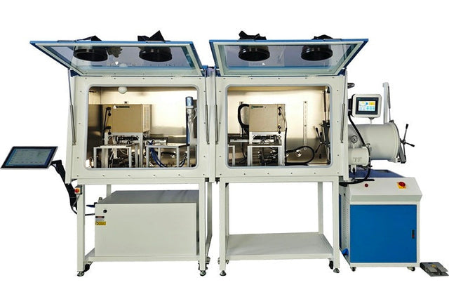 Automated Dual Furnace in Dual Chamber Glovebox from 500°C to 1700°C - KSL-AM-GB2 - Thasar Store