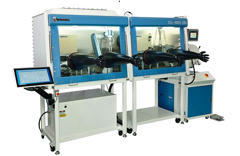 Automated Dual Furnace in Dual Chamber Glovebox from 500°C to 1700°C - KSL-AM-GB2 - Thasar Store