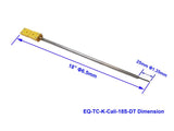 Thermocouple: K type 1/4"OD x 24" L with Alloy Sheath, Detective Probe and Male Plug for Calibration - EQ-TC-K-Cali-24S-DT-LD - Thasar Store