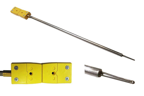 Thermocouple: K type 1/4"OD x 12" L with Exposed Head and Male Plug for Faster Response - EQ-TC-K-Cali-12S-DT-LD - Thasar Store