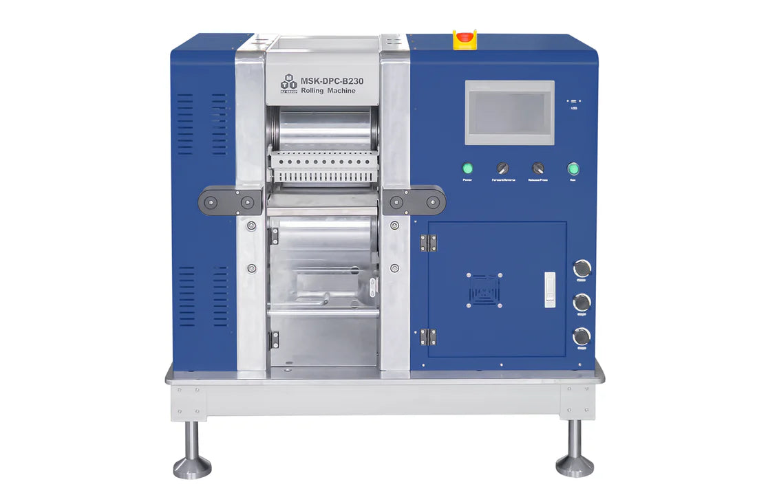 80T Max. Laminatoio a pressione controllata (220 mm L x 230 mm Dia.) per elettrodi di batterie-MSK-DPC-B230