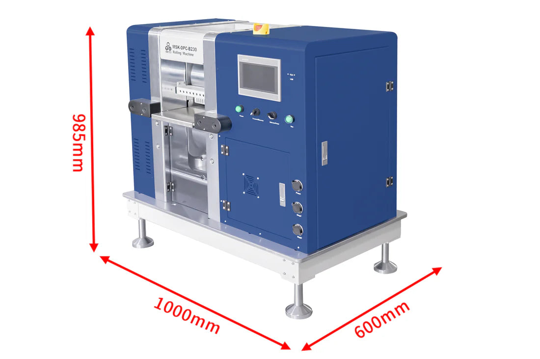 80T Max. Laminatoio a pressione controllata (220 mm L x 230 mm Dia.) per elettrodi di batterie-MSK-DPC-B230