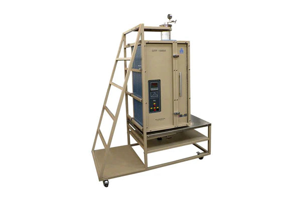 Forno a tubi verticali divisi con tubo al quarzo da 5'' e flange sottovuoto SS - OTF-1200X-VT-5