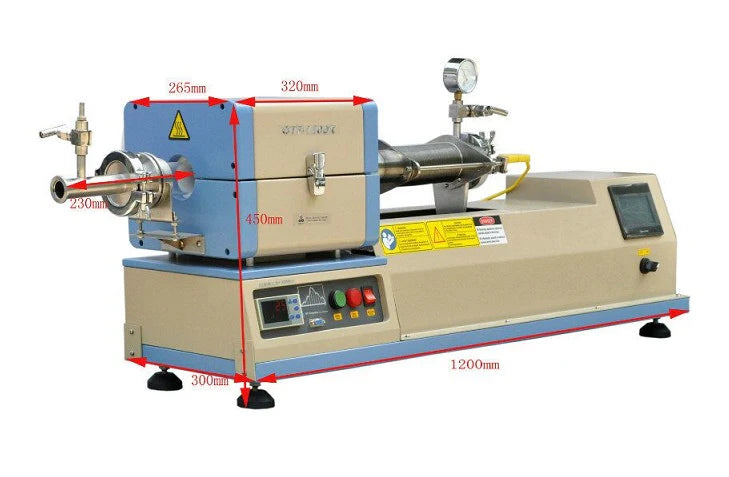 1200C Tube Furnace with Internal Travel Mechanism For HPCVD - OTF-1200X-S-HPCVD