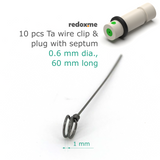 10 pcs of Tantalum wire clip with septum plug