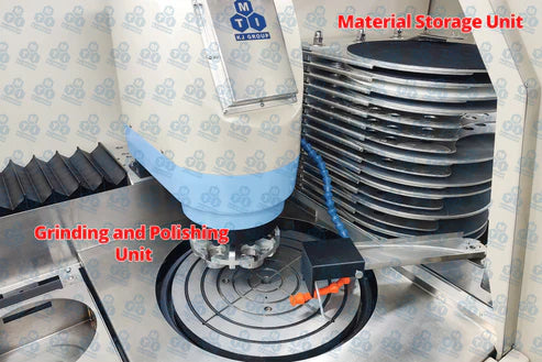 Máquina de lapeado y pulido de precisión de 8" con alimentador de lodo opcional y dos estaciones de trabajo - EQ-Unipol-802