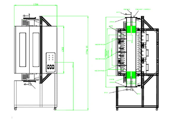 Forno verticale a tubo grande da 1200°C con tubo al quarzo da 8'' o 11'' e flangia sotto vuoto - OTF-1100X-III-VT