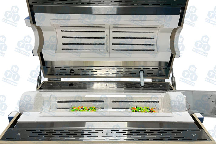 Glovebox with 1 PPM purification and Three 1200°C Max. Tube Furnaces VGB-6-OTF2-VBF