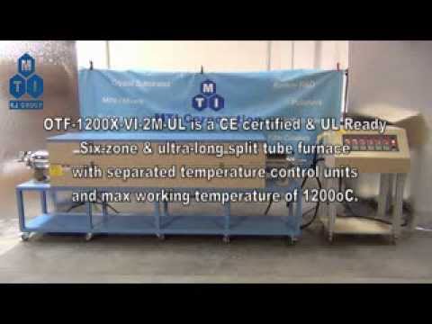 Forno a 12 zone a tubo diviso ultra-lungo con tubo al quarzo da 5" OD x 20 L, 1100 max.) - OTF-1200X-6M
