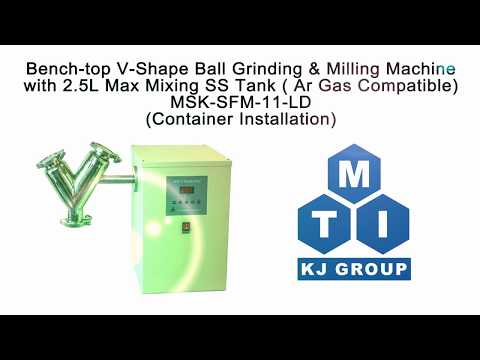 Mulino a sfere a V da banco con serbatoio opzionale in SS da 50, 250, 2500 ml (compatibile con gas Ar) - MSK-SFM-11-LD
