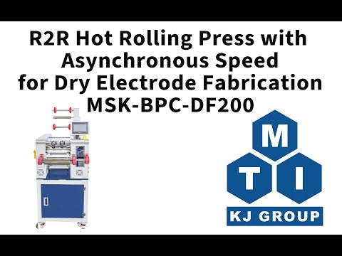 Pressa per laminazione a caldo R2R con velocità asincrona per la produzione di elettrodi a secco (max. 200 mm W, 8T, 200 °C) - MSK-BPC-DF200