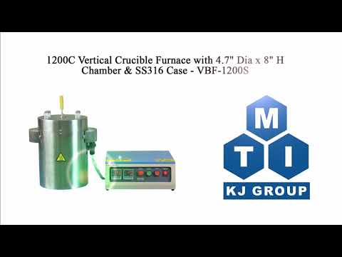 1100°C Vacuum Crucible Furnace with 4"OD x 8" H Quartz Chamber - VBF-1200S-VC