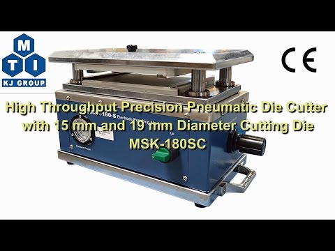 Hi-Throughput Pneumatic Disk Cutter with 15 & 19 mm Die for Coin Cell Separator & Electrode - MSK-180SC
