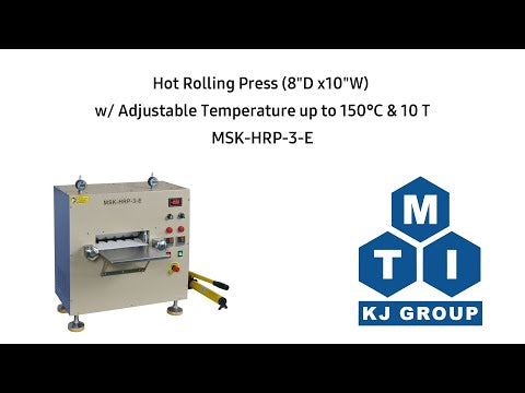 Hot Rolling Press (8"D x10"W, 150 / 230 °C Max) w/ Adjustable Pressure up to 10 T - MSK-HRP-3-E