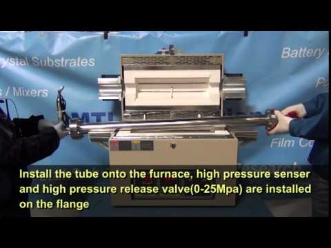 Horno tubular de alta presión con tubo de aleación °60 o °80 (900C o 1100C temp. máx.) - OTF-1200X-HPV
