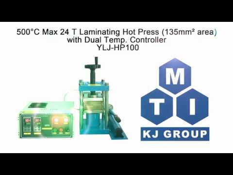 Pressa a caldo per laminazione 24T a 500°C o 750°C (135x135 mm) con regolatore a doppia temperatura. Controllore-YLJ-HP100-XX