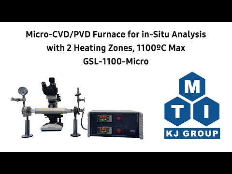 Micro-CVD/PVD Furnace for in-Situ Analysis w. 2 Heating Zones, 1100°C Max. - GSL-1100-Micro