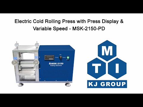 Pressa per laminazione a freddo con controllo del gap da 4T e 6" di larghezza con display digitale della pressione e opzione R2R (compatibile con la scatola dei guanti Ar) - MSK-2150-PD