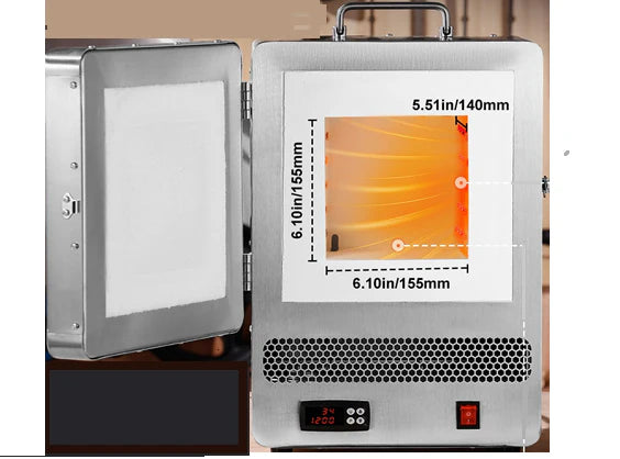 Forno economico a 1050°C (6" x 6" x 5", 3 litri, 110V) con controller programmabile - KSL1200XJS