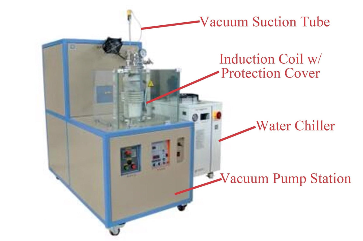15KW Induction Melting System (60mm Tube) w/ Top-Suction Casting for Thin Rod Up to 1200°C - SP-15VSC - Thasar Store
